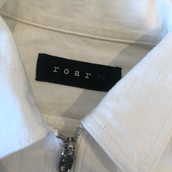 ROAR- Guns White Denim Embellished Jacket - Picture 4 of 10